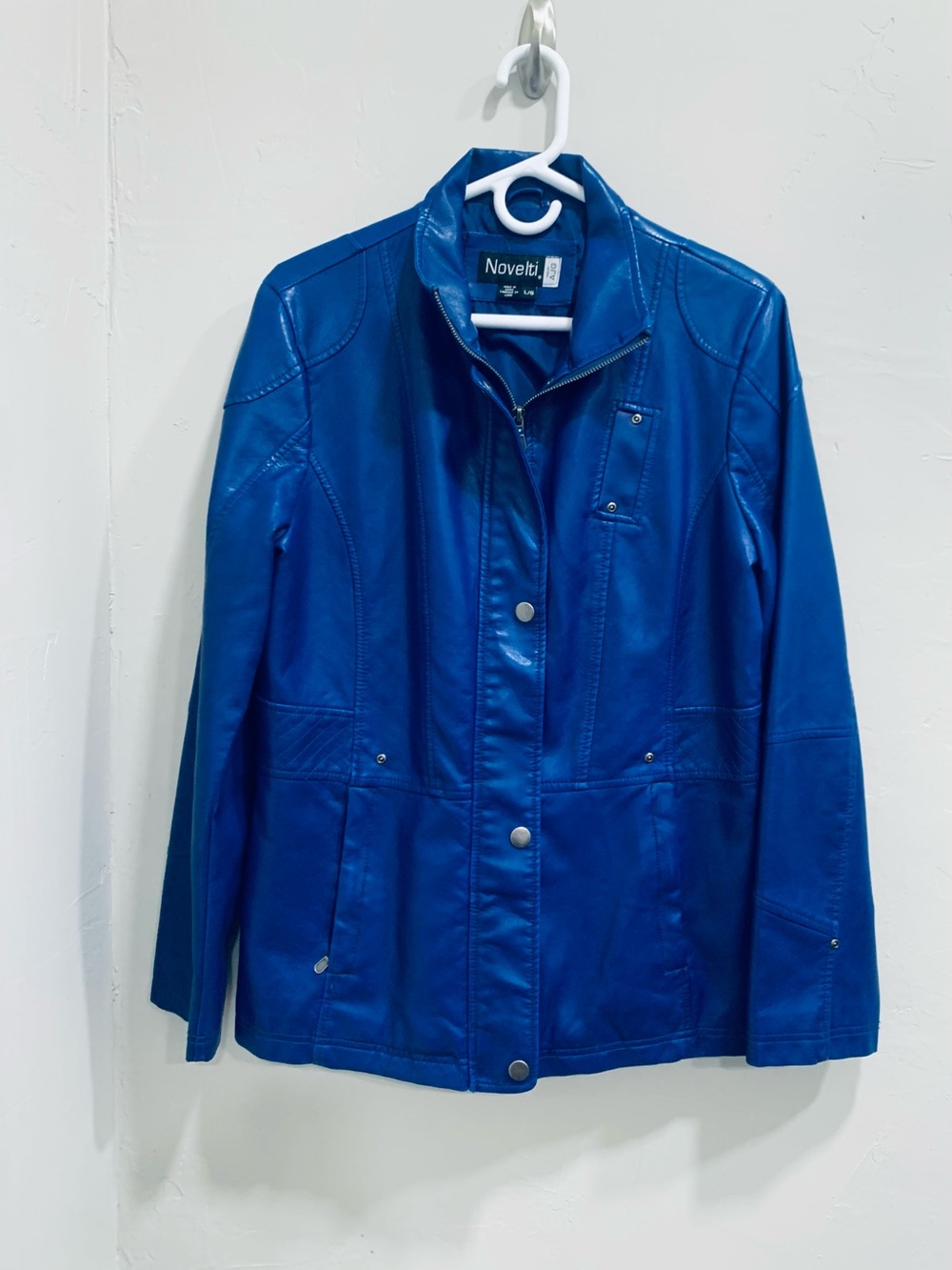 Novellí Women's Cobalt Blue Faux Leather Jacket